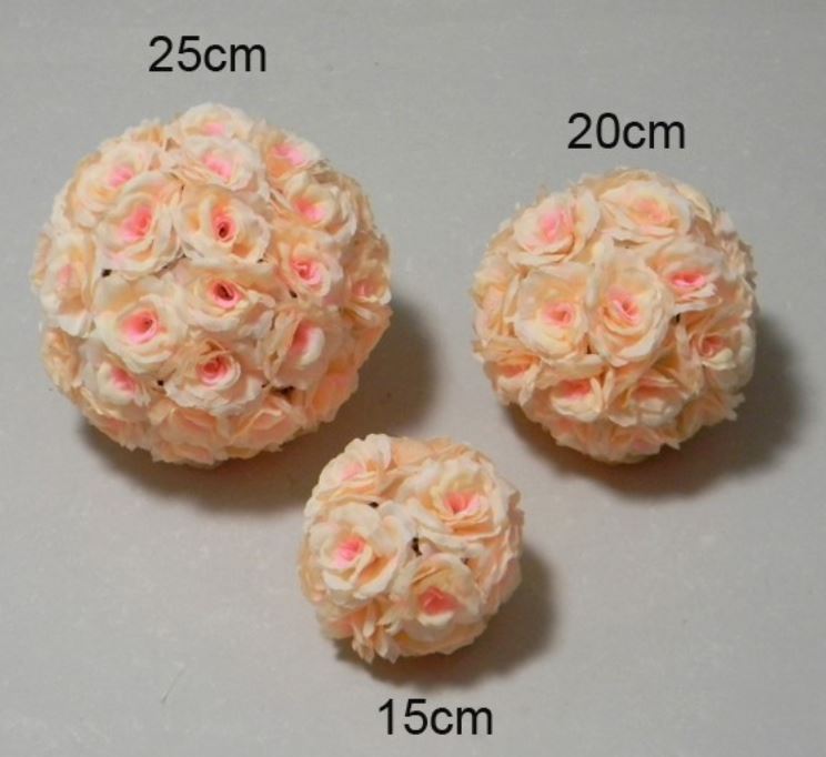 6 Rose Balls Wedding Flower Pink Balls Romantic Roses Floral Decoration