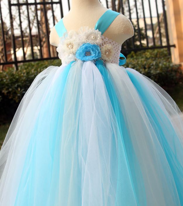 Fancy Blue Dress-TuTu Tulle Dress For Little Flower Girls-Light Blue ...