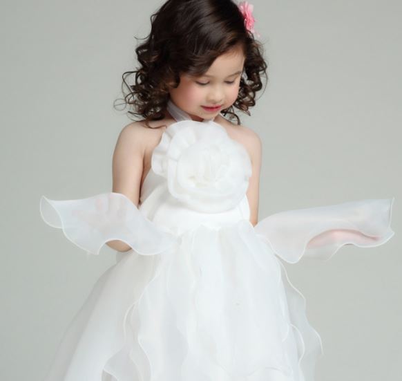White Dress-chiffon White Flower Dress For Little Flower Girls-white Pageant Party Dress