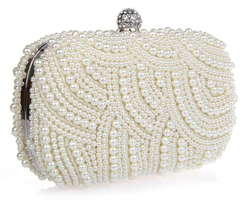 Pink Pearl Clutchbridal Pink Pearl Luxurious Shoulder Bag Floral Bag