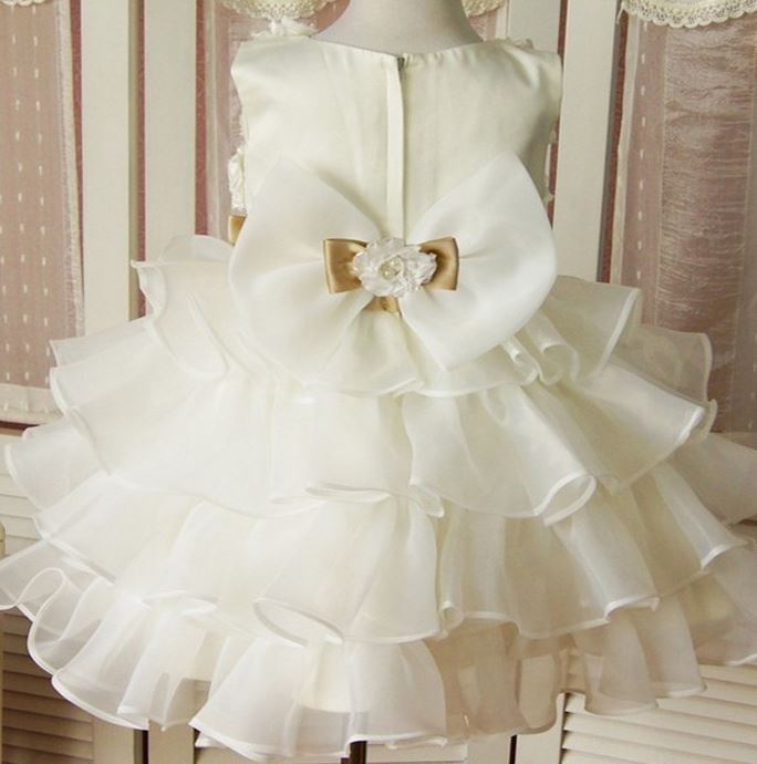 Luxurious White Toddler Ball Gown Dress For Little Flower Girls With ...