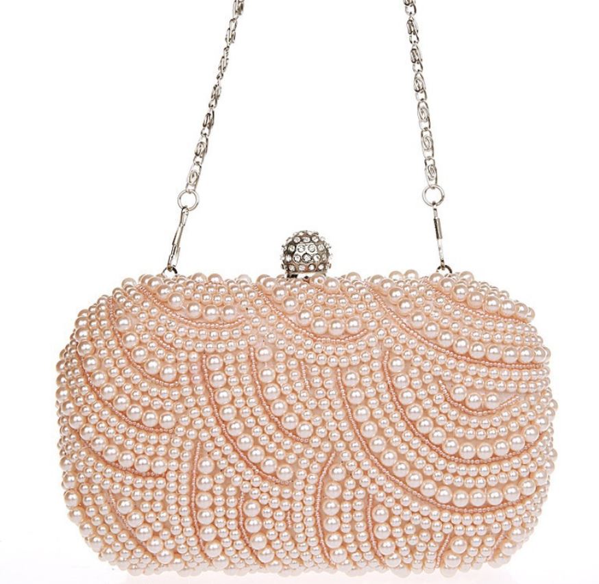 Pink Pearl Clutchbridal Pink Pearl Luxurious Shoulder Bag Floral Bag — free download